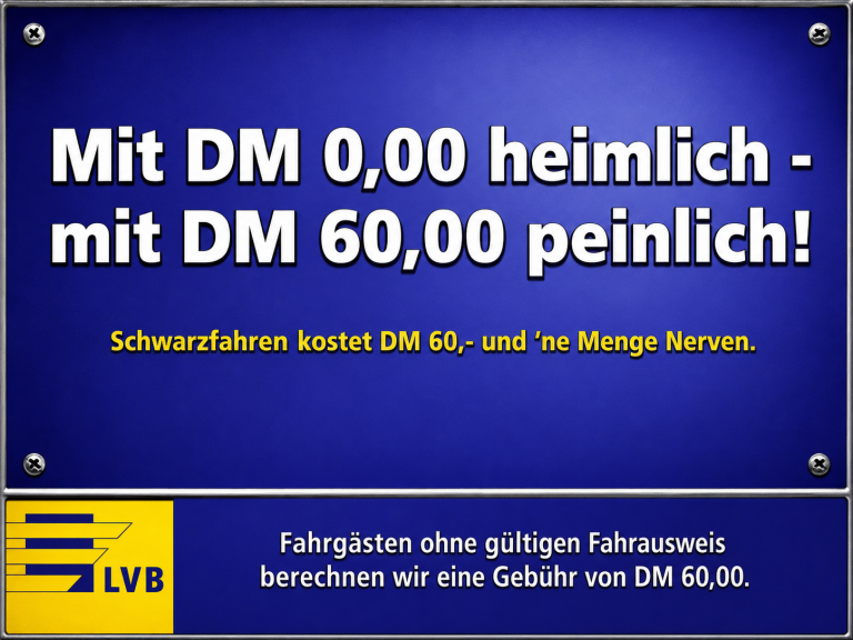 LVB, Schwarzfahren Kampagne (Motiv: Heimlich / Peinlich)